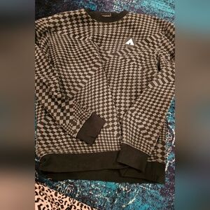 Vintage Airwalk Black And Gray Checkered Sweatshirt Size Large